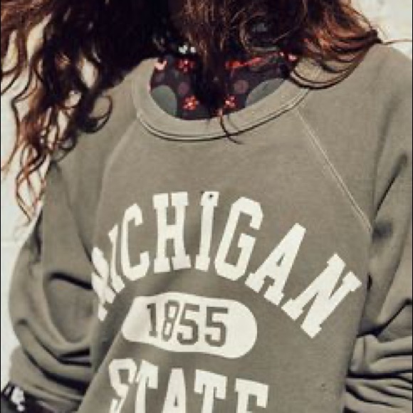 Free People Tops - Free People X Retrobrand pullover crew Michigan state sweatshirt